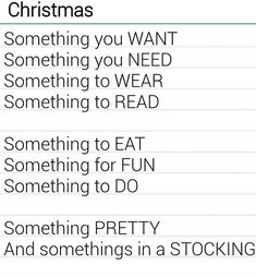 a list with the words christmas and something you want