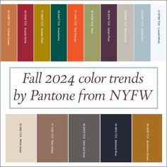 the fall color trend for pantone from nyfw, with text overlaying it