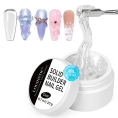 PRICES MAY VARY. 🎀【No Sticky Builder Gel】: Brand new nail builder gel, contains non-flowing formula with non-sticky texture, It like plasticine which you can operate it with your finger to extend or form shape. Very easy and convenience. It will bring you a new experience for nail extension, nail sculpting, etc. No need nail forms/nail brushes, no sticky any more. 🎀【Easy to Apply】: Our solid gel builder for nails is non-sticky hand and very easy to apply. You can just press or knead it with yo Solid Builder Gel, Nail Builder Gel, Nail Sculpting, Nails Extension, Nails Solid, Nails Inspiration Spring, Gel Builder, Builder Gel Nails, Poly Gel