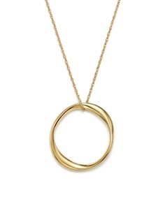 14K Yellow Gold Twisted Ring Pendant Necklace, 18 - 100% Exclusive Sterling Silver Open Circle Jewelry In Yellow Gold, Classic 14k Gold Open Circle Jewelry, Modern Recycled Gold Round Jewelry, Gold Sterling Silver Jewelry Open Circle, Modern Gold Jewelry Stamped 14k, Elegant Open Circle Jewelry With Polished Finish, Modern Formal Jewelry In Recycled Gold, Fine Jewelry In Gold With Open Circle Design, Gold Open Circle Fine Jewelry