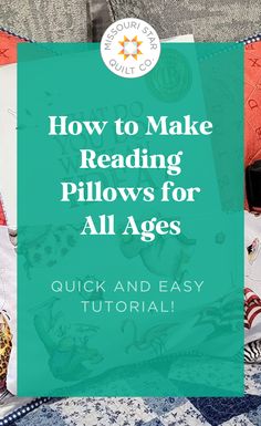 How to Make a DIY Reading Pillow For Kids + Free Pattern and Tutorial. Celebrate National Reading Month with pillows for readers of all ages! Reading Pillow Tutorial Free Pattern, Sew Reading Pillow, Story Book Pillows, Easy Reading Pillow Pattern Free, Pillow With Book Pocket Sewing Patterns, Book Pillows For Kids Pattern, Book Cushions Pattern Free, How To Make A Reading Pillow, Pillow Book Holder Pattern Free