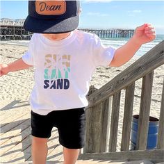 We've got the coolest shirts for your little man! This is a wardrobe MUST have, and is comfortable enough for everyday wear! Shop with confidence! We're a 5 star rated shop (In business since 2011), and have over 45K sales! With QUICK processing times, you know you're little one will be dressed to impress in no time! Available in sizes 6M, 12M, 18M, 2T, 3T, 4T, and 5T. The shirts run true to size and are a cotton blend fabric.  How To Order - You can select your shirt size from the drop down men White Family Matching T-shirt For Beach, Summer Playwear Crew Neck T-shirt, White Letter Print Tops For Summer Activities, White Cotton Tops For Summer Activities, Family Matching Short Sleeve Beach T-shirt, Cotton Tops For Beach Season Playwear, Family Matching White T-shirt For Beach, Family Matching Cotton Beach T-shirt, White Letter Print T-shirt For Summer Activities