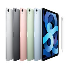 the new ipad air is shown in five different colors and features an 8 - inch display