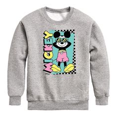 a mickey mouse sweatshirt with the word disney on it's chest and an image of minnie