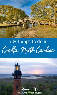 the top things to do in carolina, north carolina with text overlaying it