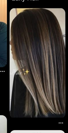 Brown Bayalage Hair, Black Hair With Blonde Highlights, Brown Straight Hair, For Brunettes Highlights, Brunettes Highlights, Summer Hair Highlights For Brunettes, Highlights For Brunettes, Summer Hair Highlights