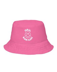 Channel your wild side with the "Somebody's Feral Rave Baby" Reversible Bucket Hat – a sassy and versatile addition to your rave gear. This hat captures the essence of rave culture, playful and carefree, with a bold statement that's sure to turn heads and spark conversations. One side flaunts a bold text design, while the other keeps it chill with a smiley face, giving you two looks in one for any mood or scene. Made with 100% polyester, the hat offers a comfortable, moisture-wicking experience to keep you cool as the party heats up. The linen feel material adds a touch of casual luxury, ensuring you rave in comfort and style. Reversibility means double the fun and double the style options, making it easy to switch up your look on the fly. Choose from two sizes for the perfect fit that sta Lost Lands Festival, Flip The Script, Arm Wear, Rave Style, Rave Culture, Rave Gear, Festival Gear, Reversible Bucket Hat, Festival Hat