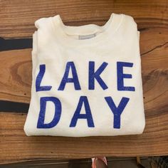 Lake Day Sweatshirt, Never Worn Lake Day, Blue Cream, New Color, Color Blue, Cricut, Lake, Womens Tops, Sweatshirts Hoodie, Cream