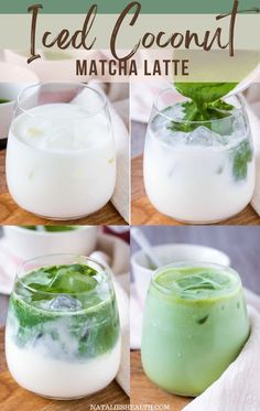 Iced Coconut Matcha Latte - Healthy Summer Drink Best Matcha Latte Recipe, Iced Matcha Recipe, Coconut Matcha, Organic Matcha Green Tea Powder, Matcha Coconut