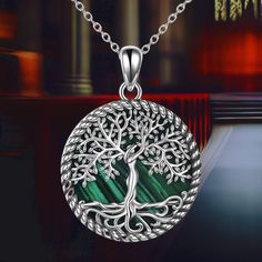 The Tree of Life is a symbol of good luck, health, growth, and strength. This pendant is inlaid with green malachite, giving it a unique, elegant, and charming appearance. 🌲 ❤️ Material Composition: Made from 925 sterling silver with created malachite. Features: Hypoallergenic, tarnish-resistant, nickel-free, lead-free, and cadmium-free, making it suitable for long-term wear, especially for those with sensitive skin. 🌲 ❤️ Size Pendant Dimensions: 1.22 x 0.88 inches. Chain Length: 18 inches wit Green Malachite, The Tree Of Life, Tree Of Life Necklace, Abalone Shell, The Tree, Tree Of Life, Chain Lengths, Pendant Necklaces, Necklace Etsy