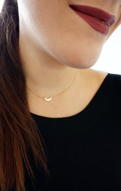 Moon and Star necklace, 14K 9K Solid gold necklace, Dainty gold necklace, Crescent Moon Necklace, Celestial Jewelry, Rose gold necklace, Gift for women, 9K Moon and star necklace, Dainty gold layered necklace, FREE EXPRESS SHIPPING Beautiful and delicate necklace with a crescent moon and star charm made in 14K or 9K solid gold. Remember to reach for the moon and the stars, and they won't be able to resist flying into your hands! Whisper...Reach for the moon and the stars! ----------------------- Dainty Crescent Yellow Gold Charm Necklaces, Dainty Yellow Gold Crescent Charm Necklaces, Dainty Crescent Yellow Gold Necklace, Dainty Yellow Gold Crescent Necklace, Gold Moon Phase Necklace In Fine Jewelry, Fine Jewelry Gold Necklace With Moon Phase, Minimalist Yellow Gold Charm Necklace With Moon Phase, Fine Gold Necklace With Moon Phase Detail, Minimalist Yellow Gold Moon Phase Charm Necklace