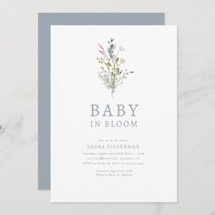 the baby in bloom birth announcement card