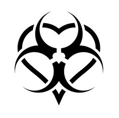 a black and white image of a biohazard symbol on a white background,