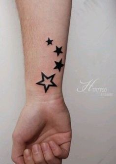 a person's arm with three stars on it