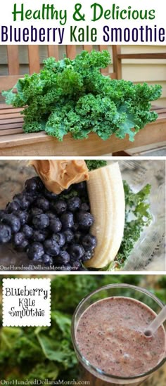 Blueberry Kale Smoothie, Green Detox Smoothie, Smoothie Detox, Mango Smoothie