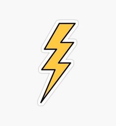 a yellow and black lightning bolt sticker