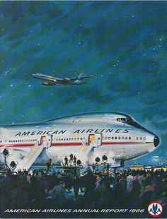 an advertisement for american airlines featuring the airliner