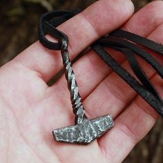 Viking Forged Iron Handmade Mjolnir Pendant Necklace Ancient Treasures Ancientreasures Viking Odin Thor Mjolnir Celtic Ancient Egypt Norse Norse Mythology Viking Thor, Mjolnir Pendant, Hammer Tool, Thor Hammer, Iron Jewelry, Hammered Jewelry, Norse Jewelry, Black Leather Necklace, Bracelet Viking