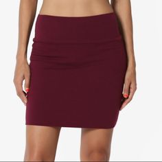 Fits Size S-L Perfectly!!!Very Classic And Elegant Pencil Skirt Made In A High Quality Wool Material, Beautiful Maroon-Burgundy Color That Can Be Dressed Up Formally Or Casually. Almost Never Worn. (I Folded The Bottom In The Picture Because I’m Only 5’1 And It’s A Bit Long On Me) (Pics Are How The Skirt Fits Not The Exact Same Product) Solid Color Mini Pencil Skirt, Trendy Pencil Skirt Skort, Solid Pencil Skort With Lined Skirt, Versatile Solid Color Mini Skirt, Casual Stretch Purple Skirt, Trendy Stretch Solid Color Pencil Skirt, Purple Stretch Trendy Skirt, Purple High Waist Stretch Skirt, Purple Stretch Mini Skirt