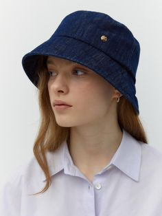 DEPOUND proposes a leisurely lifestyle by incorporating natural beauty into products frequently used in daily life.- Linen and denim blended material used- Washed two-tone indigo fabric used- Natural color and soft touch- Brand's gold decoration point Denim Blue Cotton Bucket Hat With Curved Brim, Denim Blue Bucket Hat With Short Brim, Denim Blue Summer Hat For Everyday, Denim Blue Summer Hat, Casual Blue Bucket Hat For Everyday, Everyday Blue Cotton Bucket Hat, Everyday Denim Hat With Short Brim, Dark Wash Denim Hat With Curved Brim, Washed Denim Blue Hat