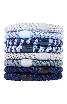 These L. Erickson hair ties are a crowd favorite! Grab & Go Ponytail Holders are a must-have basic accessory. Constructed of thick elastic accented with an ornamental oval bead, the ponytail holders are gentle and non-damaging. These hair ties are perfect for a simple ponytail and offer exceptional hold. Keep a few in your purse, desk, and car for a quick and comfortable on-the-go styling solution. Product Features:- Imported by L. Erickson- Set of 8 ponytail holders- Each pony features ornament Bridal Workout, Hair Accessories Ponytail, Simple Ponytails, Skandinavian Fashion, Padded Headband, Super Long Hair, Favorite Hairstyles, Pony Hair, Birthday Wishlist