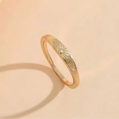 Golden Sun Ring 14k Gold Plated Size 8 Brand New Boutique Sunset Ring, Sun Ring, Gold Promise Rings, Golden Sun, Clean Home, Colorful Boho, Womens Jewelry Rings, Sunrise Sunset, Promise Rings