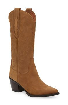 Ornate stitching furthers the rugged Western style of this iconic casual boot. 2 1/4" heel (size 8.5) 12 1/4" shaft; 13 1/2" calf circumference Pull-on style Leather upper and lining/synthetic sole Imported Women's Shoes Western Block Heel Boots For Fall, Western Boots With Block Heel For Fall, Western Block Heel Knee-high Boots For Fall, Western Mid-calf Boots With Wide Calf And Block Heel, Western Style Wide Calf Mid-calf Boots With Block Heel, Rugged Fall Boots With Reinforced Heel, Rugged Heeled Boots For Fall, Rugged Boots With Reinforced Heel For Fall, Western Mid-calf Boots With Stacked Block Heel