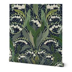 an art nouveau wallpaper featuring lily of the valley