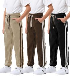 PRICES MAY VARY. High quality fabric: Made of lightweight corduroy fabric, boy's jogger sweatpants are comfortable, thick, and the fabric is not easy to pilling or broken, perfect for cool weather to wear. Details design: The boy's casual corduroy sweat pants come with two pockets to easily carry some essentials. The belt is designed with drawstring and can be adjusted to fit your needs. Loose design: These boy's corduroy joggers sweat pants adopt ankle cuffed design that provides a laid-back ye Casual Brown School Bottoms, Casual Brown Bottoms For School, Corduroy Joggers, Activities For Boys, Boys Joggers, Outdoor Activities For Kids, Pants With Pockets, Corduroy Fabric, Sweat Pants