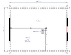 the floor plan for an apartment with two levels, and one level is shown in black