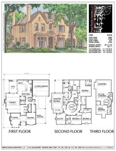 the first floor and second floor plans for this house