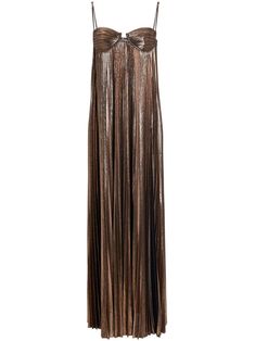 Retrofete Diana metallic-finish Long Dress - Farfetch Cupped Bra, 1920s Evening Dress, Brown Dresses Formal, Diana Dress, Copper Dress, Bronze Dress, Wardrobe Edit, Refined Style, Metallic Dress