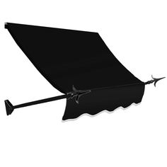 an umbrella is hanging upside down in the air with black fabric and metal bars attached to it