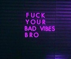 Purple Neon, Bad Vibes, F U, Neon Sign, Neon