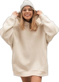 Cozy Hoodie With Drop Shoulders And Ribbed Cuffs, Beige Hoodie With Kangaroo Pocket For Loungewear, Oversized Solid Color Hoodie For Streetwear, Comfy Hooded Sweatshirt, Solid Color Hoodie For Winter Loungewear, Solid Winter Hoodie For Loungewear, Cozy Solid Hoodie With Kangaroo Pocket, Oversized Solid Color Plain Hoodie, Cozy Hoodie Sweatshirt In Solid Color