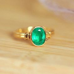 Gold Ring For Women, Ring Bezel, Gift For Wife, Pendant Rings, Green Emerald, Stacking Ring, Ring For Women, Birthstone Ring, Pendant Earrings