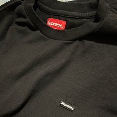 Brand New! Nwot Authentic Supreme Box Logo Short-Sleeve T-Shirt Color: Black Size: S Condition: Excellent Condition Classic Black Tops With Logo Print, Urban Black Crew Neck Top, Black Crew Neck Urban Top, Classic Crew Neck Tops With Branding, Black Crew Neck Top With Logo Print, Classic Black Top With Graphic Print, Long Sleeve Black T-shirt With Branding, Black Long Sleeve T-shirt With Branding, Casual Black Tops With Branding