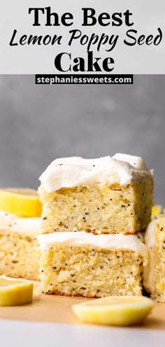 the best lemon poppy seed cake with white frosting