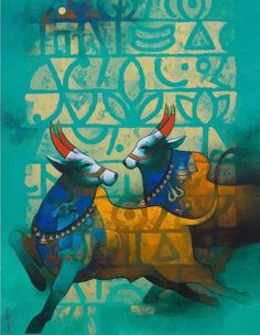 Mahadev Abstract Paintings, Abstract God Painting, Bull Drawing, Contemporary Indian Art, Ganesh Art Paintings, Buddha Painting