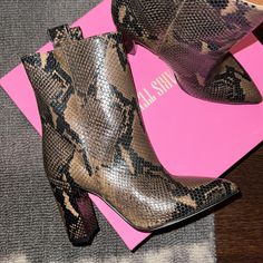 Brand New In Box, Paris Texas Snakeskin Print Leather Ankle Boots In Size 37.5. Fits True To Size. Original Retail $585 Elegant Heeled Boots With Snake Print And Pointed Toe, Elegant Snake Print Heeled Boots With Pointed Toe, Luxury Leather Boots With Snake Print, Party Ankle Boots With Snake Print, Glamorous Leather Ankle Boots, Party Snake Print Ankle Boots, Leather Snake Print Heeled Boots With Pointed Toe, Snake Print Leather Heeled Boots With Pointed Toe, Snake Print Boots With Almond Toe