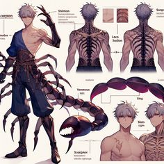 the concept art for an upcoming video game shows how to draw human body parts and muscles