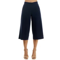 You can't go wrong with these women's culotte pants from Nina Leonard. Finding the perfect fit and size for women's clothing requires basic measurements of your chest, waist, hips and inseam. Use this guide to learn more about sizing and everything Kohl's has to offer in women's fashion. You can't go wrong with these women's culotte pants from Nina Leonard. Finding the perfect fit and size for women's clothing requires basic measurements of your chest, waist, hips and inseam. Use this guide to l Chic Capri-length Pants, Workwear Cropped Leg Capris With Elastic Waistband, Workwear Capris With Elastic Waistband And Cropped Leg, Loosely Fitted Capris With Pockets, Versatile Capri Length Bottoms For Workwear, Knee-length Bottoms With Side Pockets For Spring, Stretch Capri Length Bottoms For Work, Stretch Capri Bottoms For Work, Stretch High-waisted Wide Leg Pants With Side Pockets