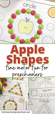 an apple shape worksheet for preschoolers to practice fine motor fun with apples