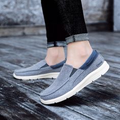 Casual Spring Loafers With Flat Soles, Casual Fall Slip-ons, Gray Slip-on Loafers For Spring, Casual Flat Bottom Slip-ons For Fall, Casual Slip-ons With Flat Bottom For Fall, Fall Casual Slip-ons With Cushioned Footbed, Casual Fall Slip-ons With Cushioned Footbed, Casual Gray Loafers With Rubber Sole, Gray Slip-on Casual Loafers