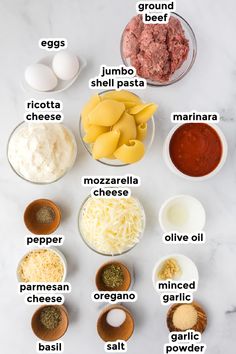 the ingredients to make an italian pasta recipe