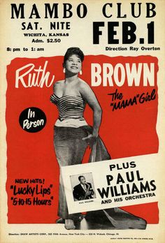 AD64 Vintage 1950's Ruth Brown Mamba Club Music Concert Poster A4 Re-Print   | eBay Vintage Concert Posters, Music Concert Posters, Vintage Music Posters, Jazz Poster, Club Poster, Club Music, Rock N’roll, Blue Poster, Concert Poster