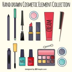 Makeup Clipart, Cute Tshirt Designs, Duck Print, Drawing Accessories, Barbie Makeup, Cream Nails, Cosmetic Design, Paper Animals, It Cosmetics