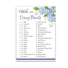 the disney parks match game with blue flowers