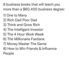 an image of a business plan with the text 8 business books that will teach you more than $ 600, 409 business degree degree degree degree degree degree