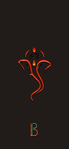 an image of the hindu god ganeshi on a black background with orange and red colors